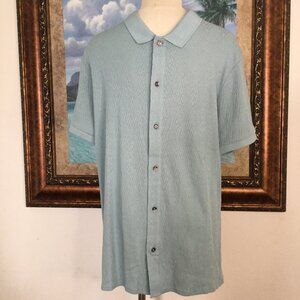 GUESS Men's Woven Shirt Short Sleeve Button Down Collared Spandex Green M